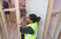 lady using chisel on her training course