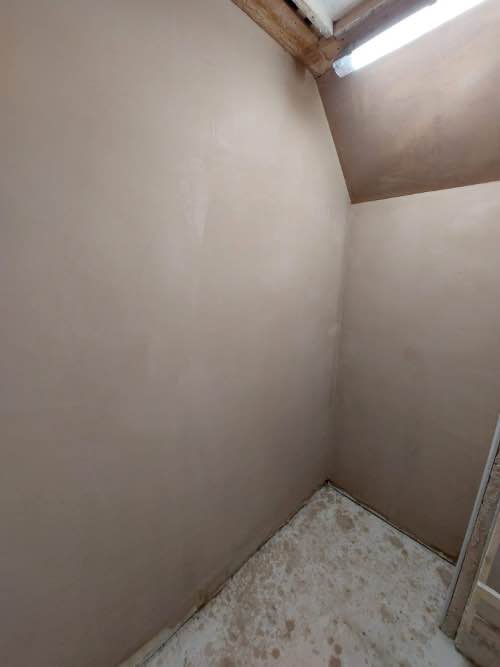 area that has been plastered by a learning on our plastering course